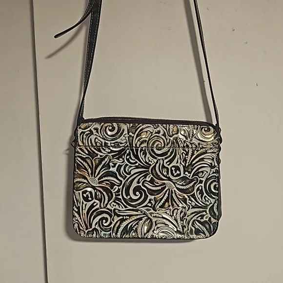 NWOT Patricia Nash granada turquoise tooled leather crossbody purse - Picture 2 of 12